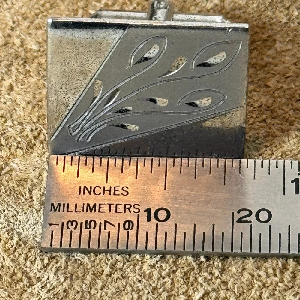 Mr. Exec Sterling Silver Cuff Links Tie Pin Mens 1960s Trio Set
